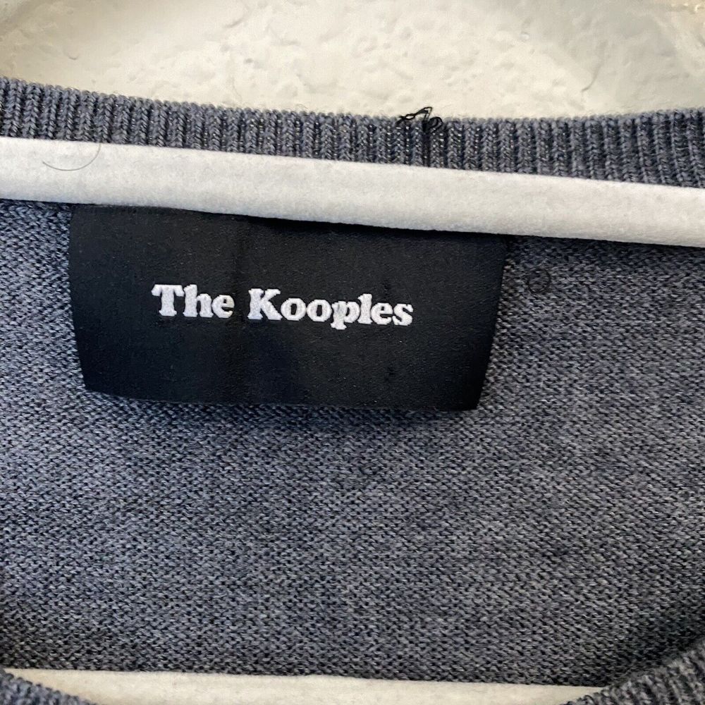 The Kooples Sweatshirt Womens Medium Wool Pullover Floral Embroidered Gray - Picture 7 of 9
